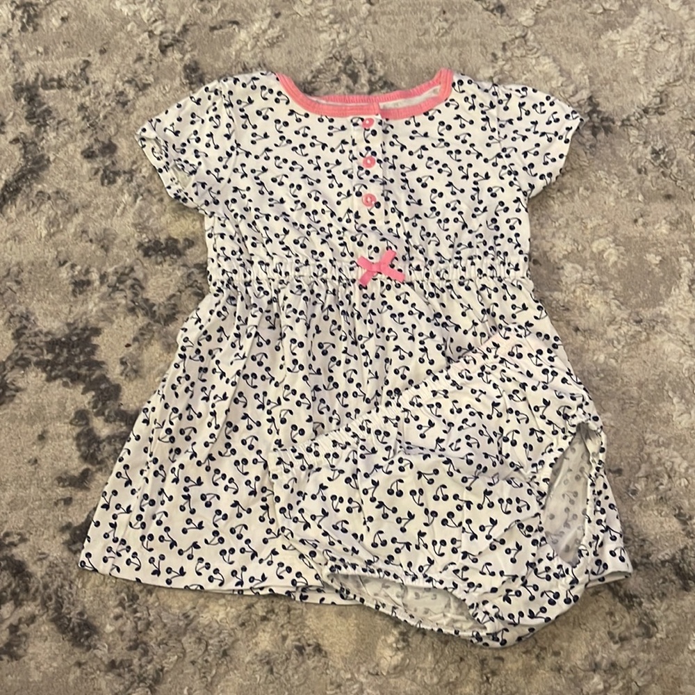 New Girls Carter’s 18 M Cherry Dress with bloomers